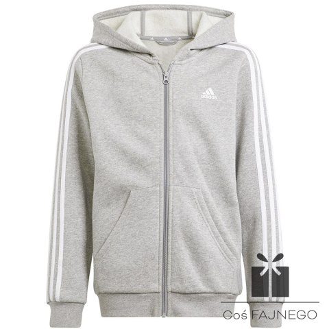 Bluza adidas 3 Stripes FL Full-Zip Hoodie IS3241, Rozmiar: 140 cm